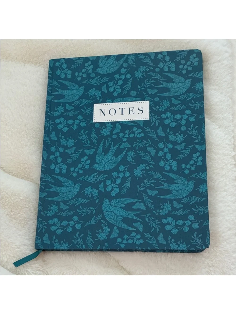 Blue 'Notes' Journal with Floral Swallow Design & Pink Notepad Set Bundle